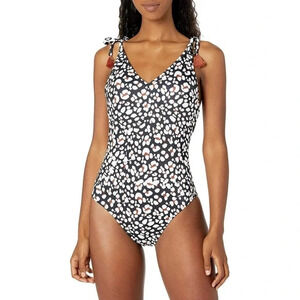 NWT Jessica Simpson Leopard Tie One Piece Swimsuit Size L Women’s